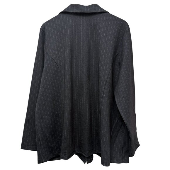 CURATIONS x Nicole Hickl Blazer Plus Size 2X Ponte Knit Black Pinstripe NWT - Picture 3 of 10
